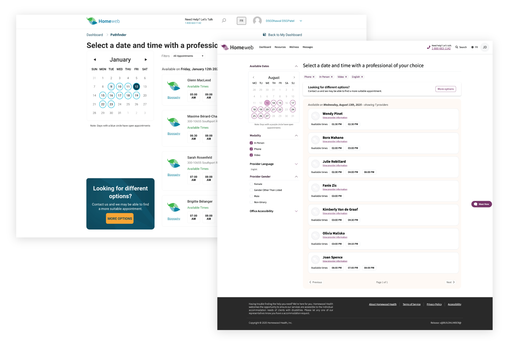 Homeweb Booking before and after