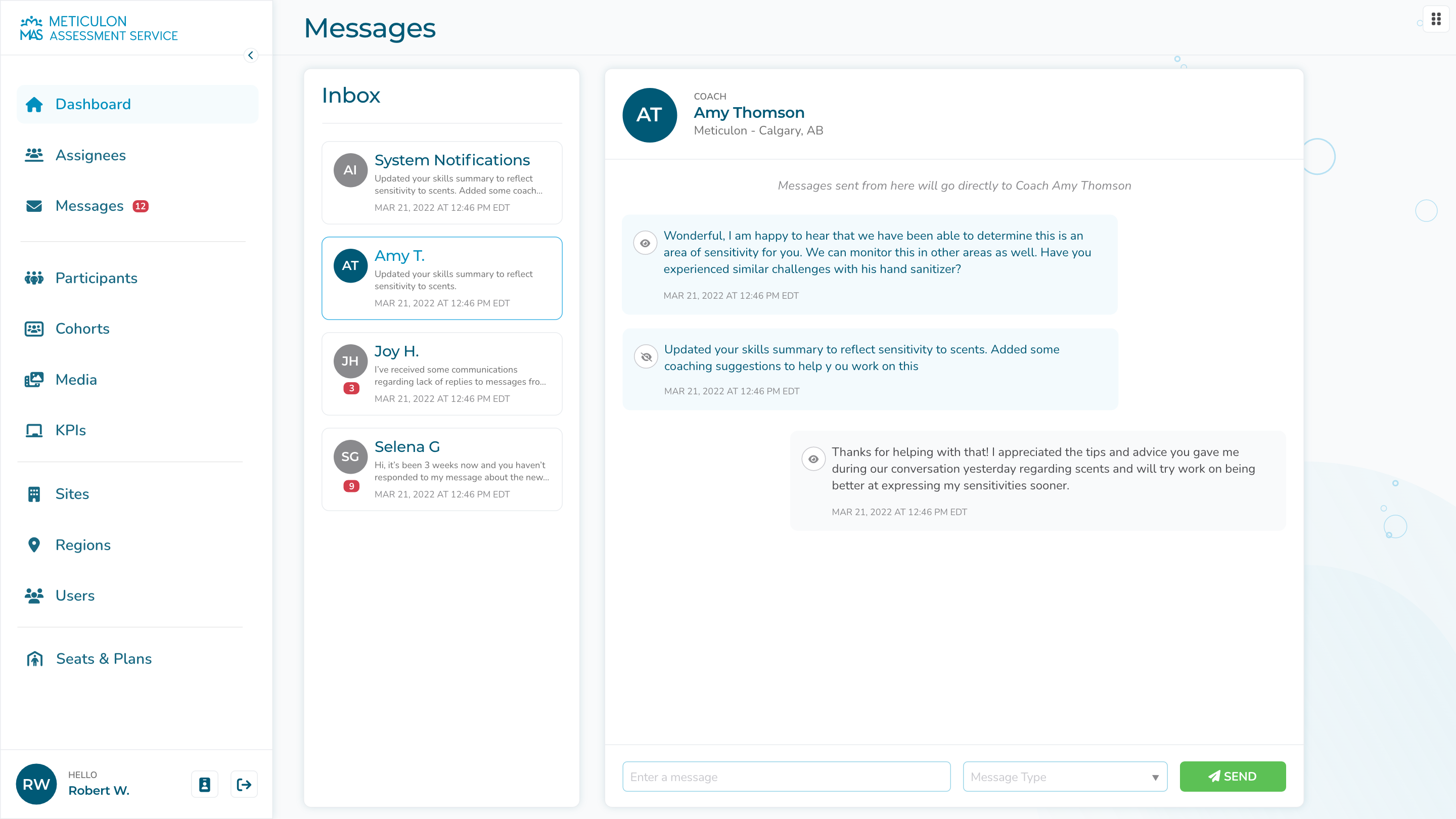 Messages and chat
