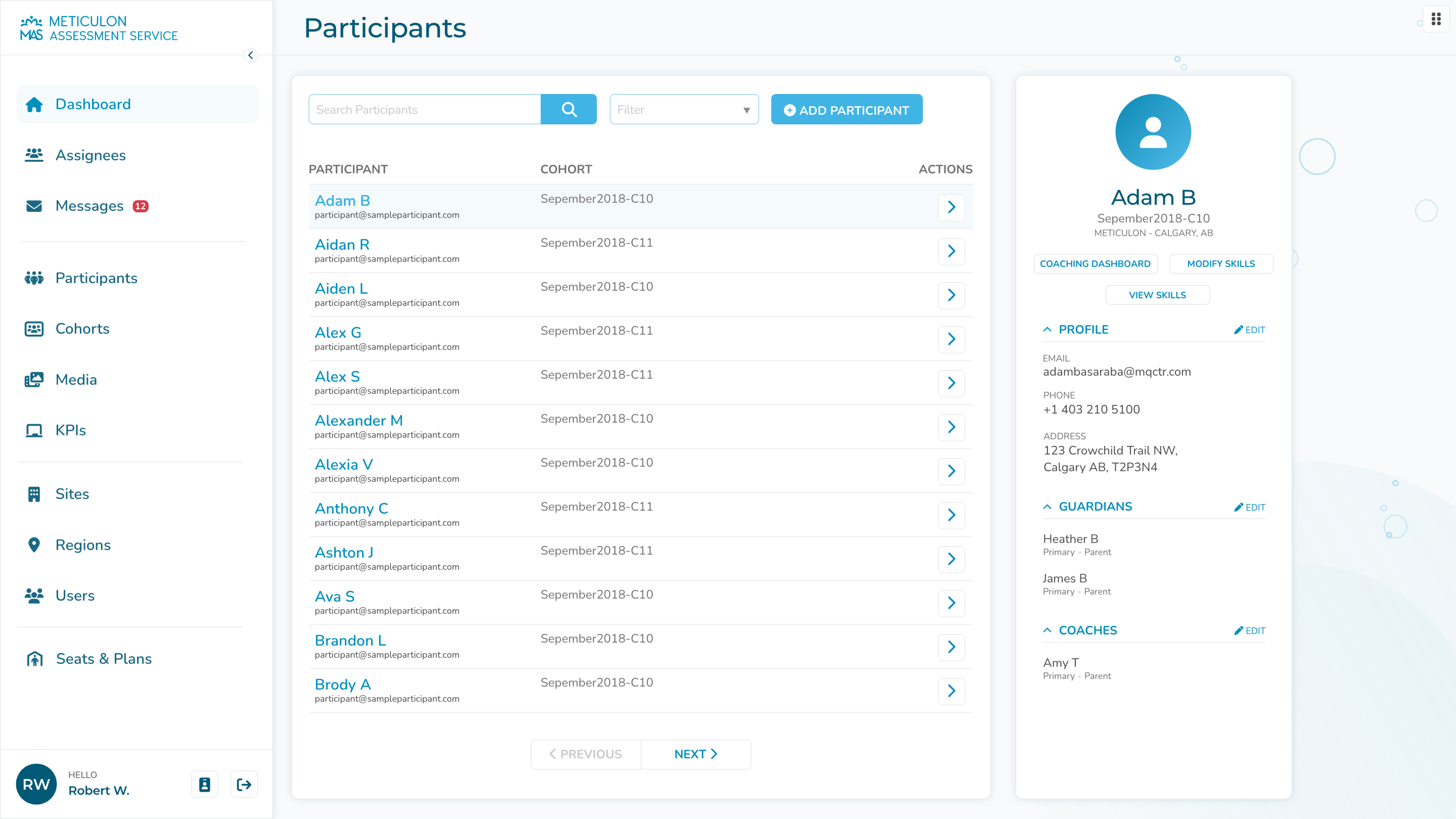 Participant management
